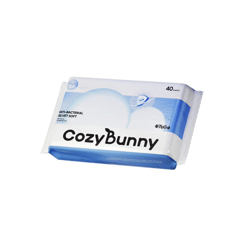 CozyBunny Velvet Soft Pocket Facial Tissues To-Go 8 Packs x 40 Sheets (4 Ply) Cozy Bunny