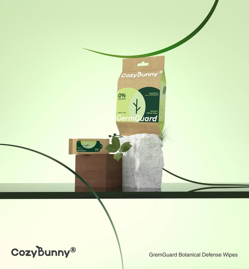 Cozy Bunny Botanical Defense Cleansing Wipes To-Go 6 Sheets x 5 Packs Cozy Bunny