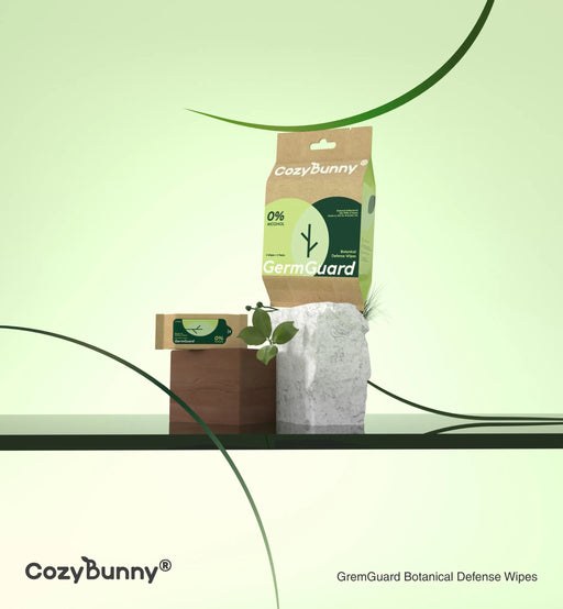 Cozy Bunny Botanical Defense Cleansing Wipes To-Go 6 Sheets x 5 Packs Cozy Bunny
