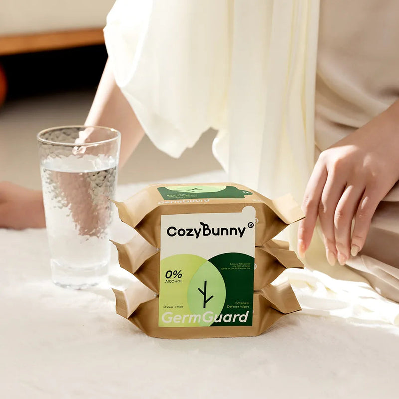 CozyBunny Botanical Defence Cleansing Wipes Family Pack 30 Sheets x 3 Packs Cozy Bunny