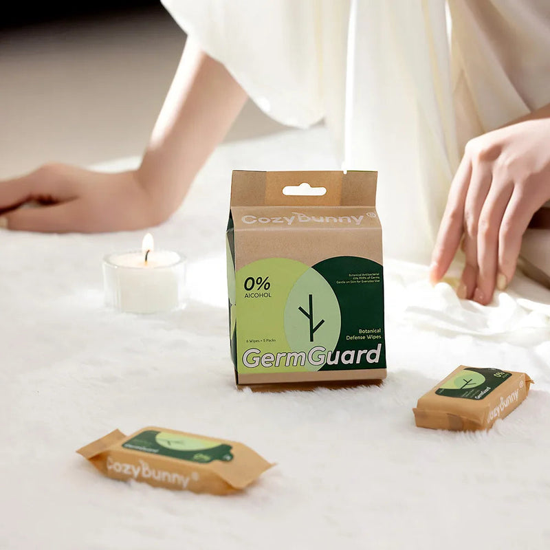 Cozy Bunny Botanical Defense Cleansing Wipes To-Go 6 Sheets x 5 Packs Cozy Bunny