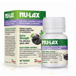 Nulax Natural Laxative Tablets with Senna and Prunes Tablets