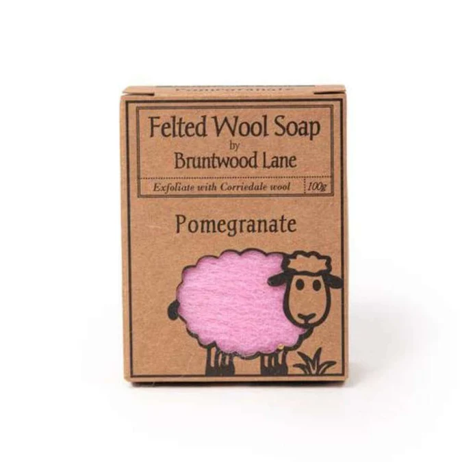 Bruntwood Lane Felted Wool Soap Pomegranate 100g Bruntwood Lane