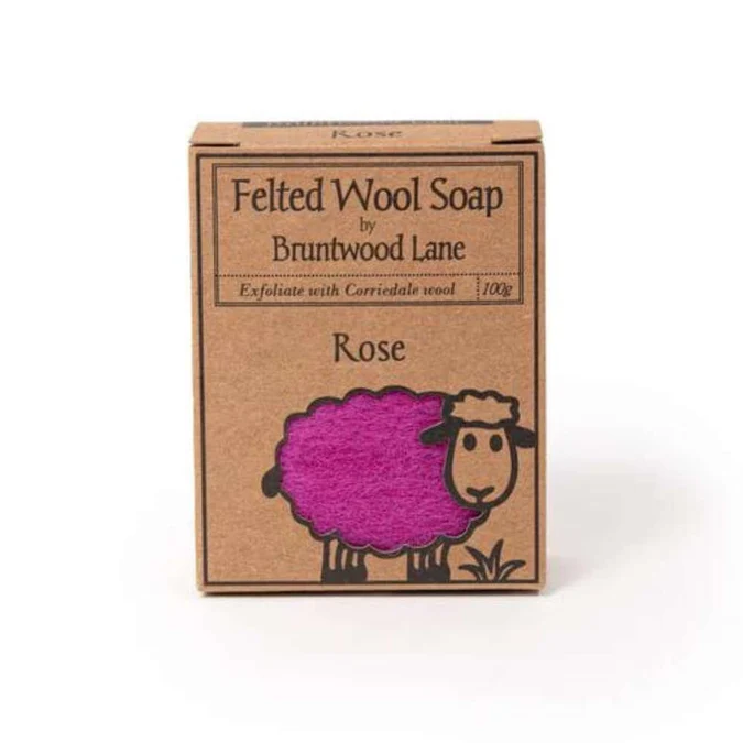 Bruntwood Lane Felted Wool Soap Rose 100g Bruntwood Lane