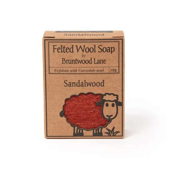 Bruntwood Lane Felted Wool Soap Sandalwood 100g Bruntwood Lane