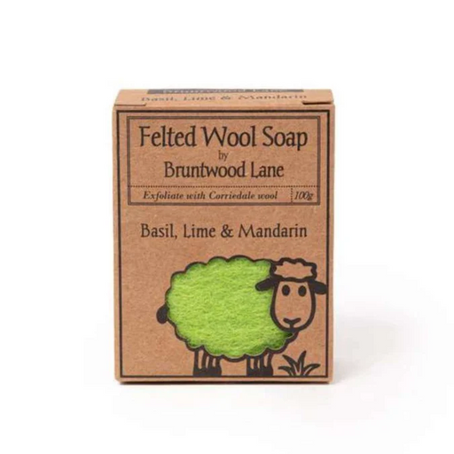 Bruntwood Lane Felted Wool Soap Basil Lime Mandarin 100g Bruntwood Lane