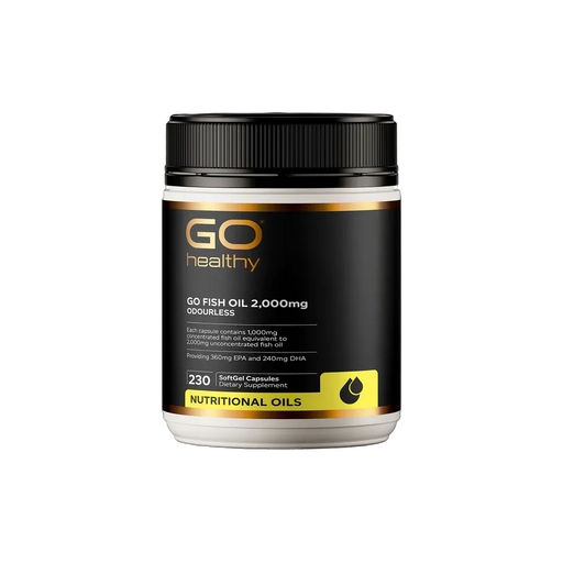 GO Healthy Fish Oil 2,000mg Odourless 230 Softgel Capsules Go Healthy