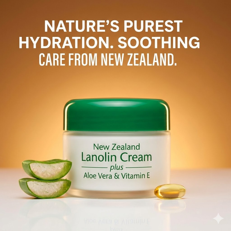 New Zealand Natural Lanolin Cream with Aloe Vera & Vitamin E 100g Vitality Hubs