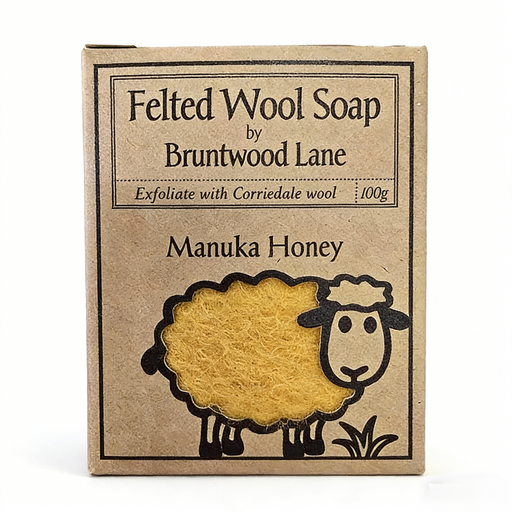 Bruntwood Lane Felted Wool Soap Manuka Honey 100g Bruntwood Lane