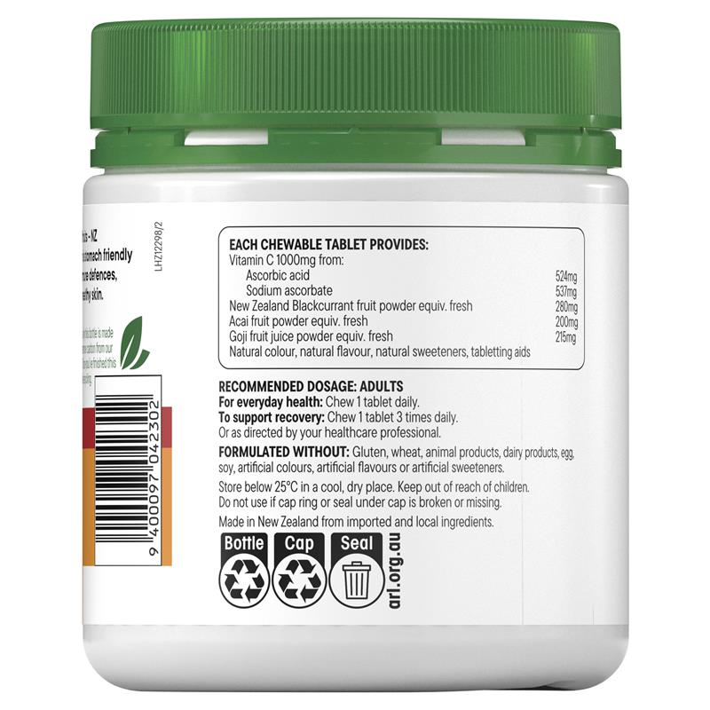 Healtheries Vit C 1,000mg + Superfruits 100 Chewable Tablets Healtheries
