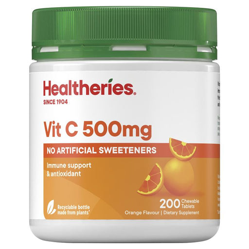 Healtheries Vit C 500mg Chewable 200 Tablets Healtheries