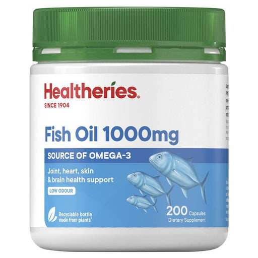 Healtheries Fish Oil 1,000mg 200 Capsules Healtheries