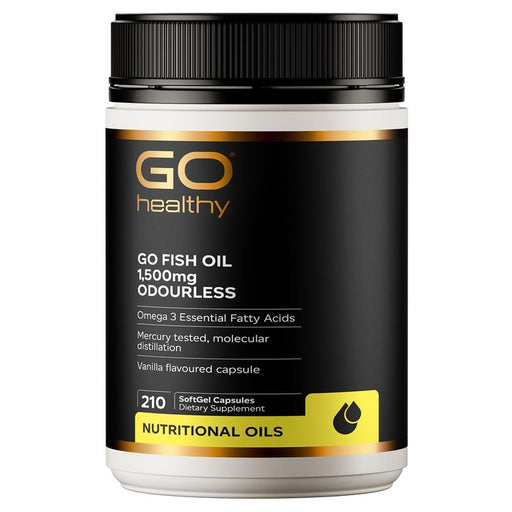 GO Healthy Fish Oil Odourless 1,500mg 210 Capsules Go Healthy