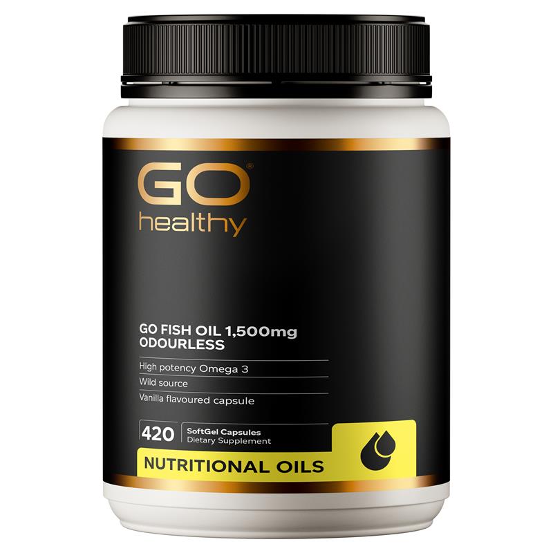 GO Healthy Fish Oil Odourless 1,500mg 420 Capsules Go Healthy