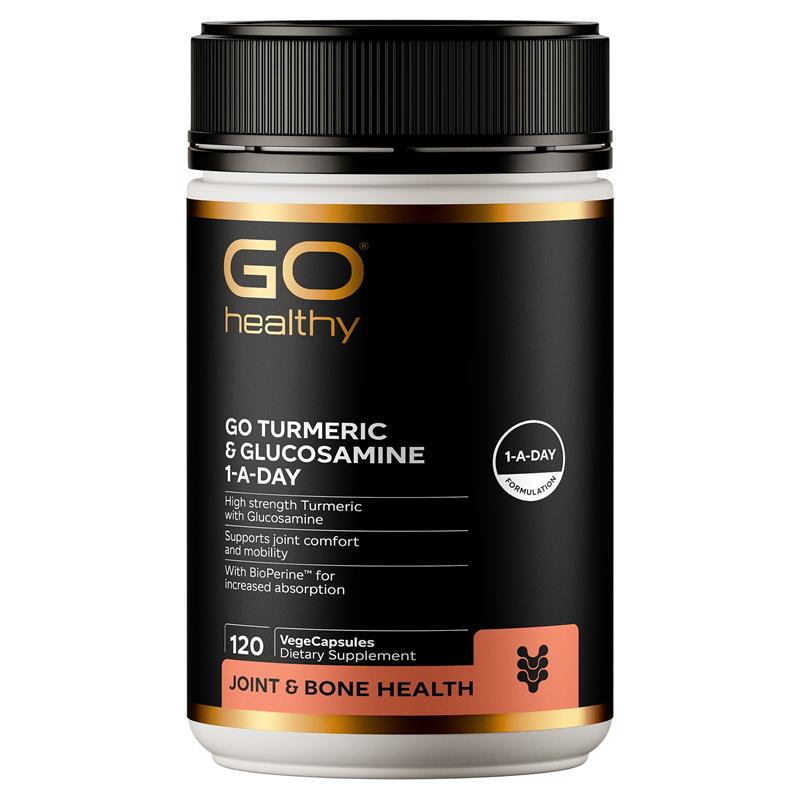 GO Healthy Turmeric & Glucosamine 1-A-Day 120 Vege Capsules Go Healthy