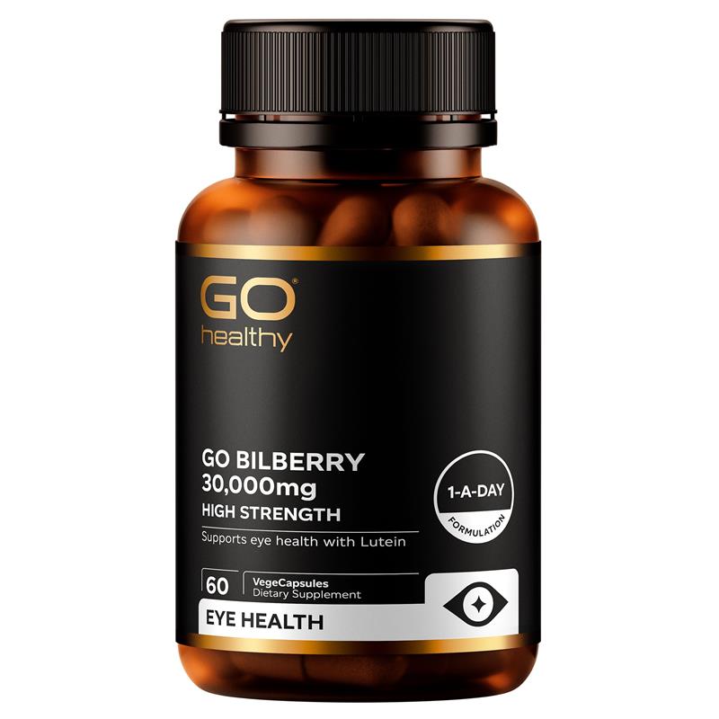 GO Healthy Bilberry 30,000mg 60 Vege Capsules Go Healthy