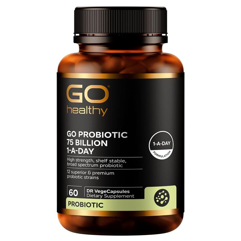 GO Healthy Probiotic 75 Billion 1-A-Day 60 Vege Capsules Go Healthy