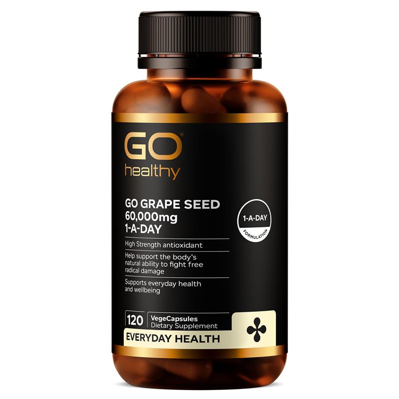 GO Healthy Grape Seed 60,000mg 1-A-Day 120 Vege Capsules Go Healthy