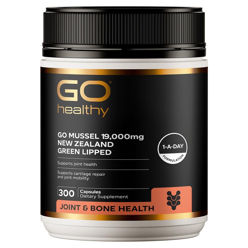 GO Healthy Mussel 19,000mg New Zealand Green Lipped 300 Vege Capsules Go Healthy