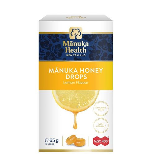Manuka Health Manuka Honey Lozenge Drops Lemon 15 Pack 65g Manuka Health