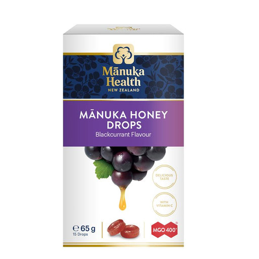 Manuka Health Manuka Honey Lozenge Drops Blackcurrant 15 Pack 65g Manuka Health
