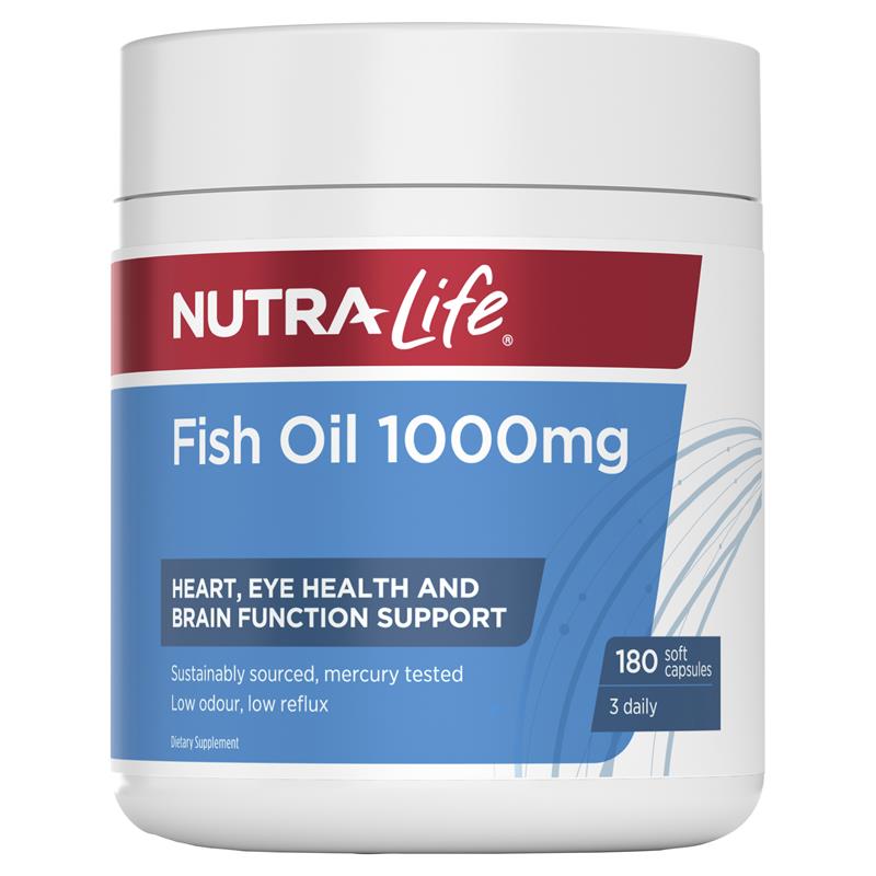 NutraLife Fish Oil 1,000mg 180 Capsules NutraLife