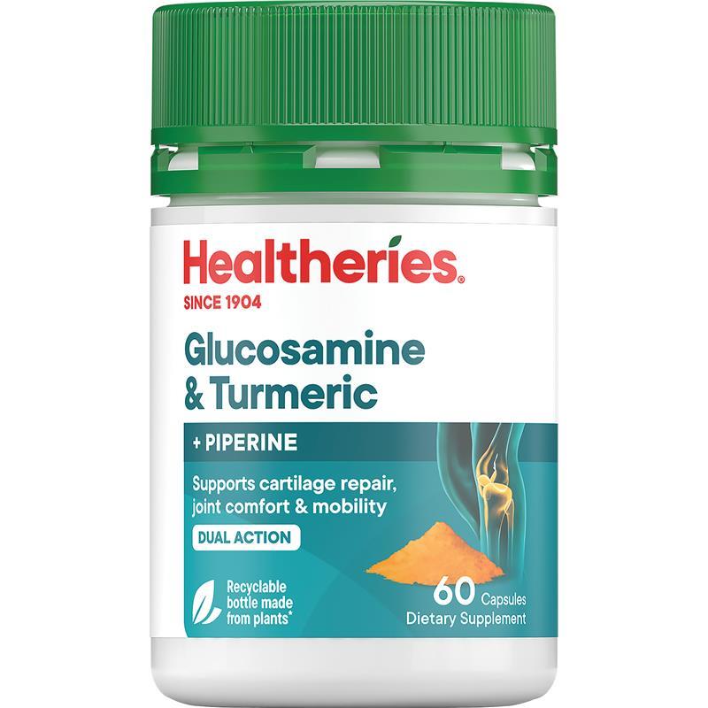 Healtheries Glucosamine & Turmeric 60 Capsules Healtheries