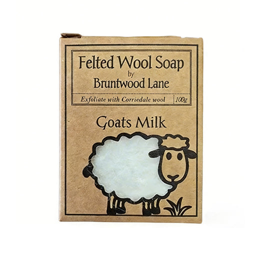 Bruntwood Lane Felted Wool Soap Goat Milk 100g Bruntwood Lane