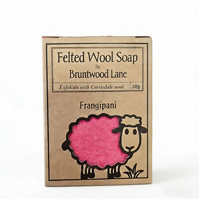 Bruntwood Lane Felted Wool Soap Frangipani 100g Bruntwood Lane