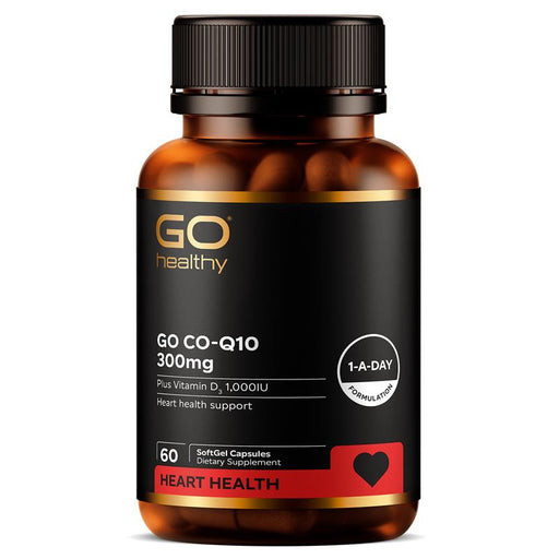 GO Healthy Co-Q10 300mg Plus Vitamin D3 1,000IU 60 Capsules Go Healthy