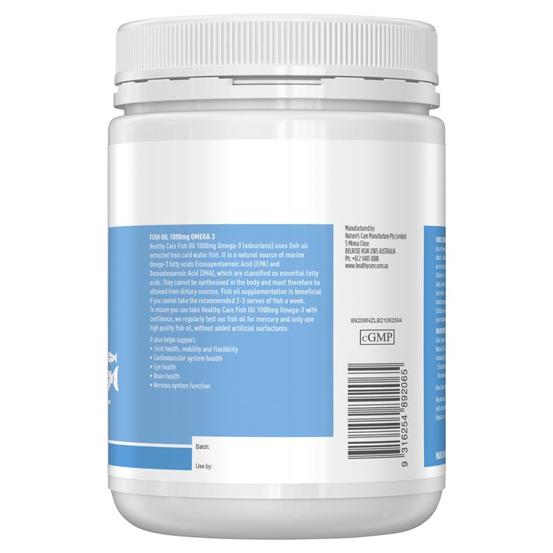 Healthy Care Fish Oil 1,000mg 400 Capsules Healthy Care