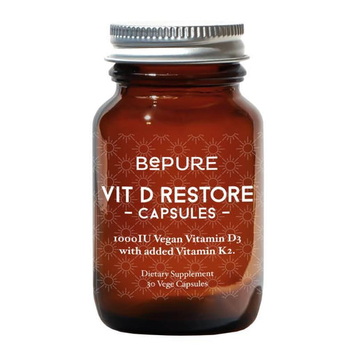 BePure Vit D Restore Vitamin D3 and K2 Bone and Immune Support 30 Capsules BePure
