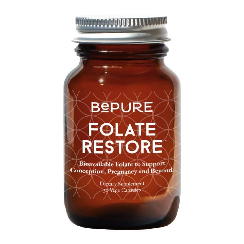 BePure Folate Restore Active L-5-MTHF Folate Supplement 30 Capsules BePure