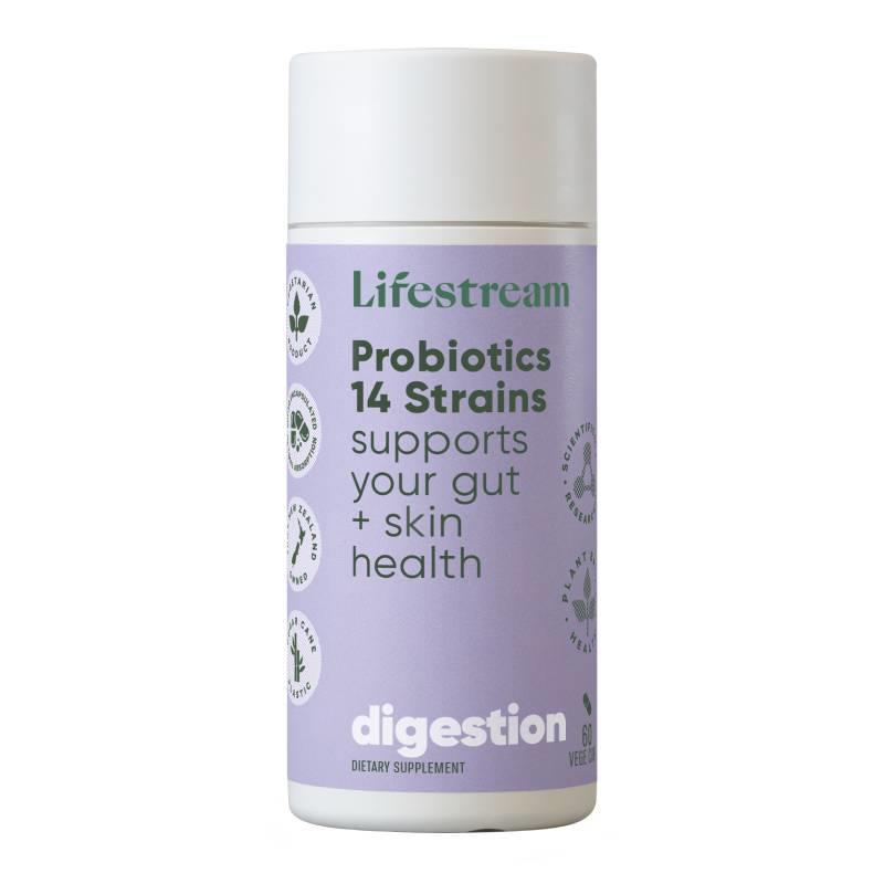 Lifestream Probiotics 14 Strains Gut Microflora and Digestive Support 60 Capsules Lifestream