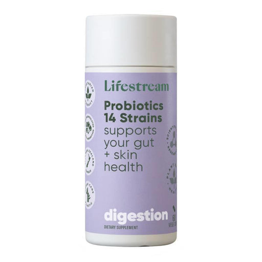 Lifestream Probiotics 14 Strains Gut Microflora and Digestive Support 60 Capsules Lifestream