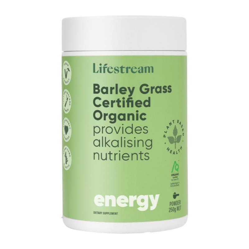 Lifestream Certified Organic Barley Grass Powder Green Superfood 250g Lifestream