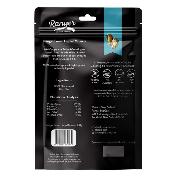 Ranger Green Lipped Mussels 150g Ranger