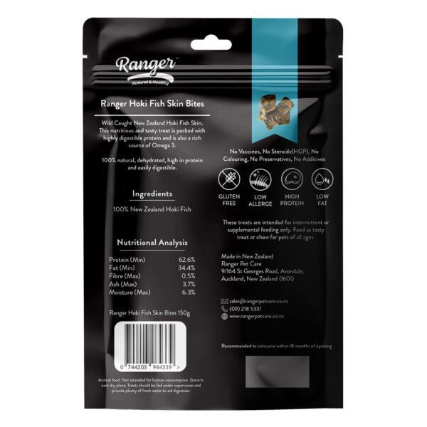 Ranger Hoki Fish Skin Bites 150g Ranger