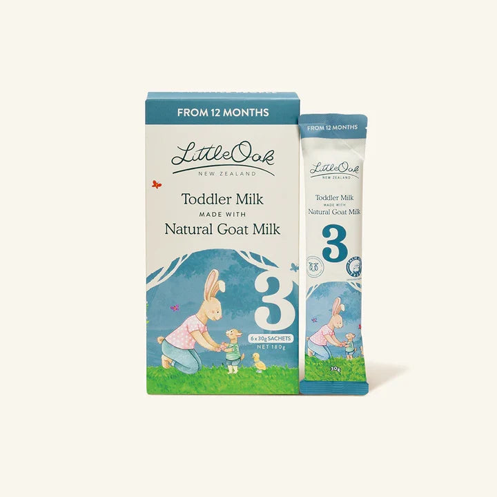 LittleOak Natural Goat Toddler Milk Drink Stage 3 Sachets 6x30g LittleOak
