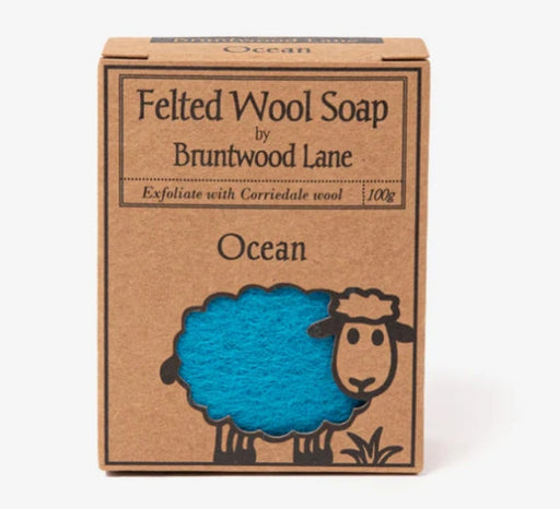 Bruntwood Lane Felted Wool Soap Ocean 100g Vitality Hub
